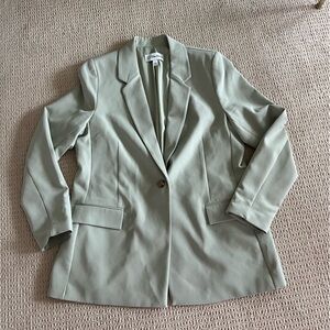 The Drop Women's Sage Green Single-Button Blazer